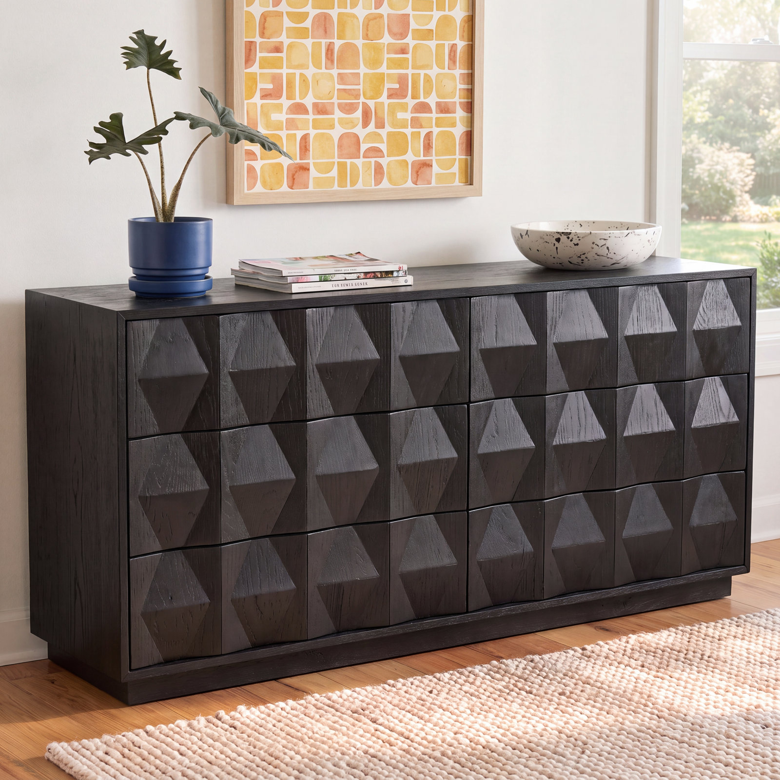 Baylor 63" Double Dresser, Black