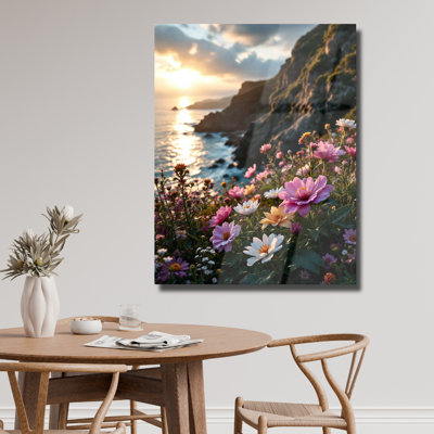Art mural en verre trempé Coastal Wildflowers