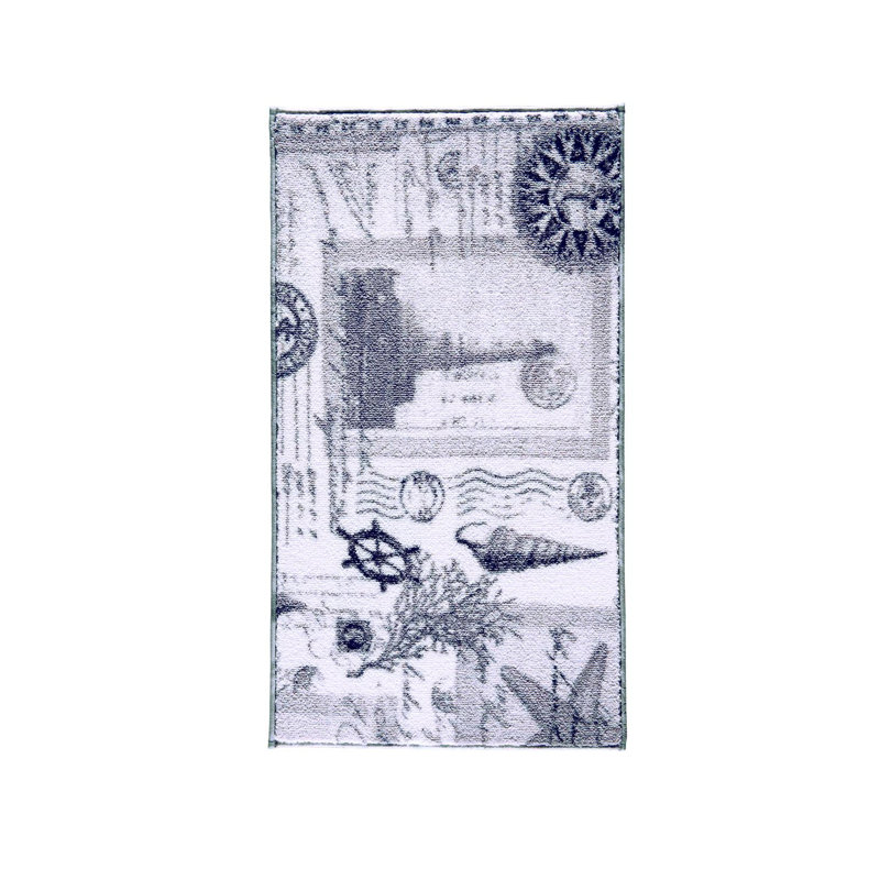 Tapis pour salle de bain Solange, Blanc / gris, L 31,5 po x L 55,12 po