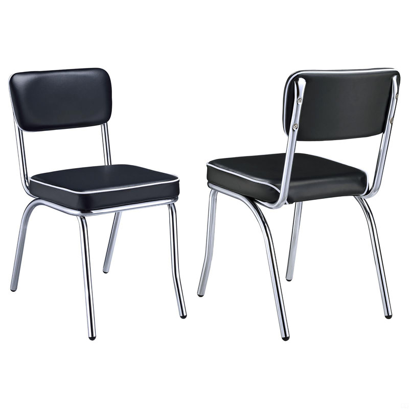 Ensemble de 2 chaises d'appoint rembourrées, Noir