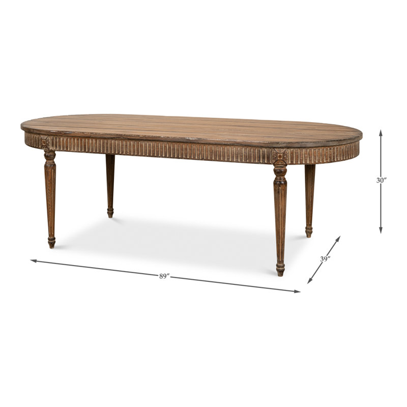 Olguin Oval Pine Wood Dining Table