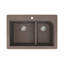 Évier de cuisine à double cuve avec filtre à paniers en granite 33 po x l 22 po Radius-48407072
