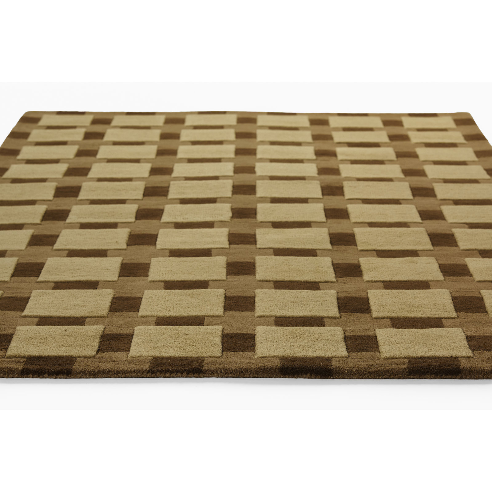 Bauhaus Hand Tufted Area Rug, Beige, Rectangle 2' X 3'