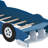 Unfinished Race Car-Shaped Platform Bed with Wheels-94375253-94375250