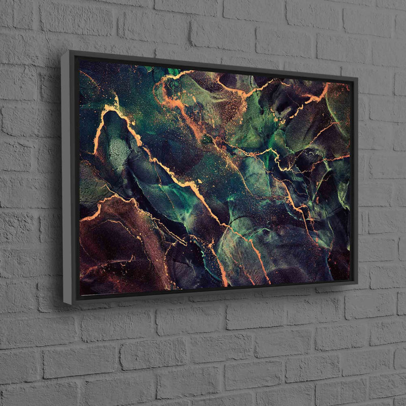 Marble Canvas Blends Contemporary Abstract Art Into Your Wall Decor, Black Floater Framed, 20 cm H x 30 cm W