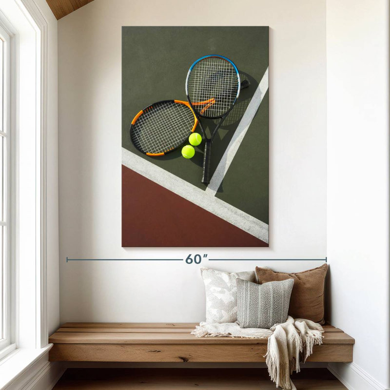 Raquettes et balles de tennis Sireci, H 51 po x l 34 po