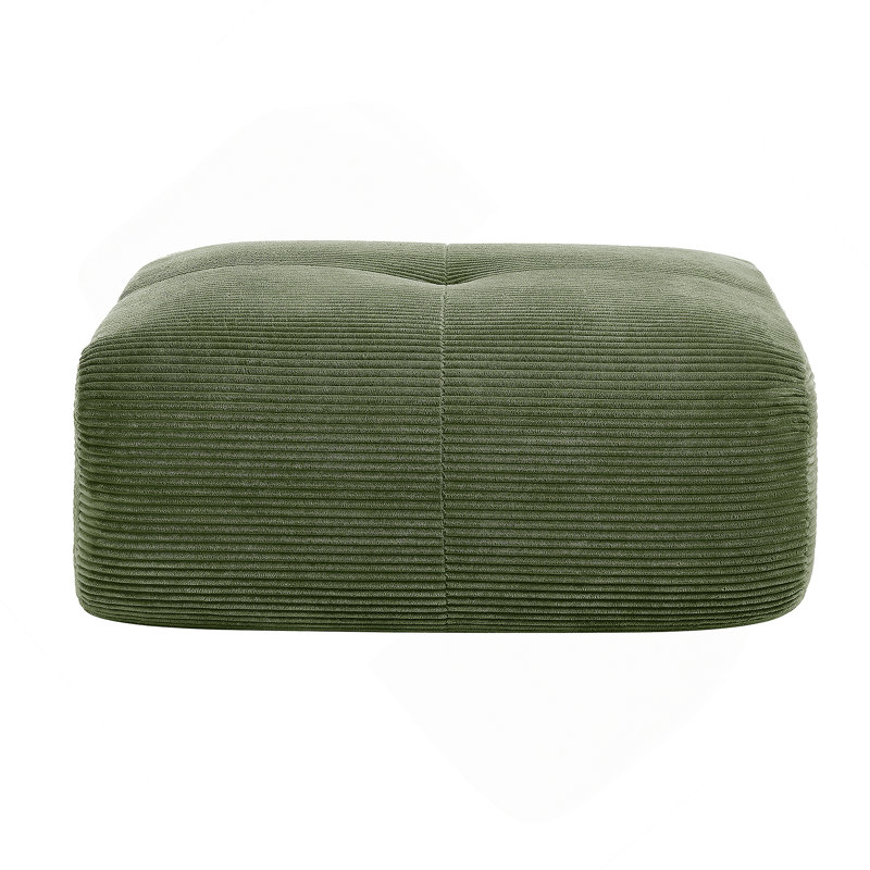 Rectangle Upholstered Ottoman For Indoor, Olive Green