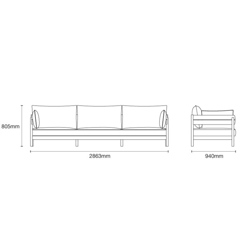 Tanso Outdoor 3 - Seat Patio Sofa