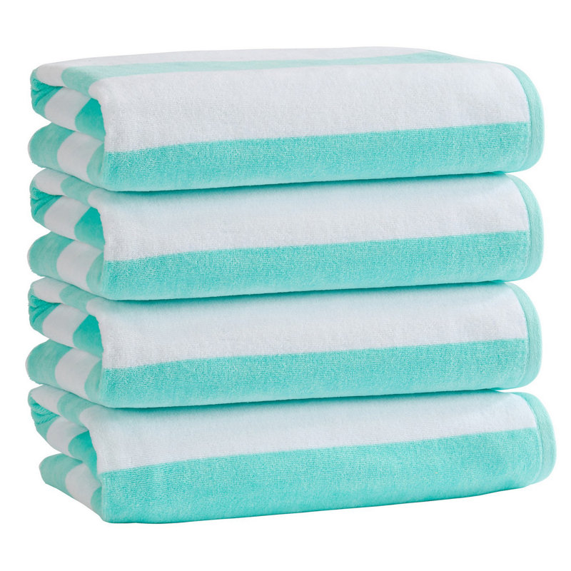 Serviette de plage 100 % coton, Vert mer