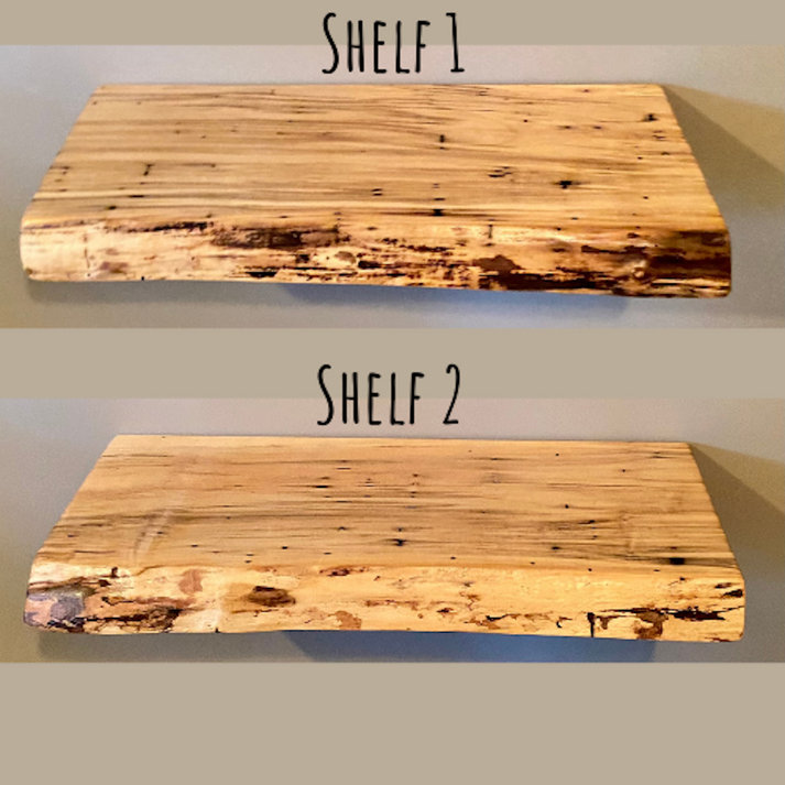 Ensemble de 2 tablettes flottantes en bois d'érable massif Ambrosia