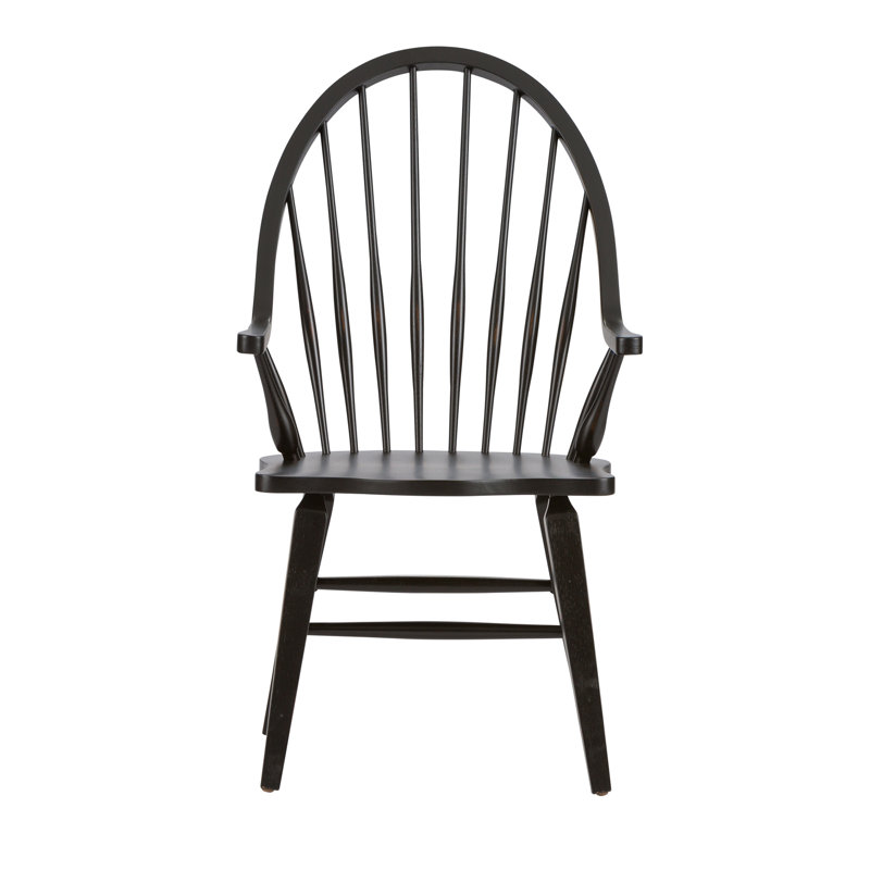 Hendry Hahira Windsor Back Arm Chair, Black