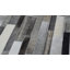 Tapis gris et ivoire moderne en cuir véritable fabriqué à la main Modern