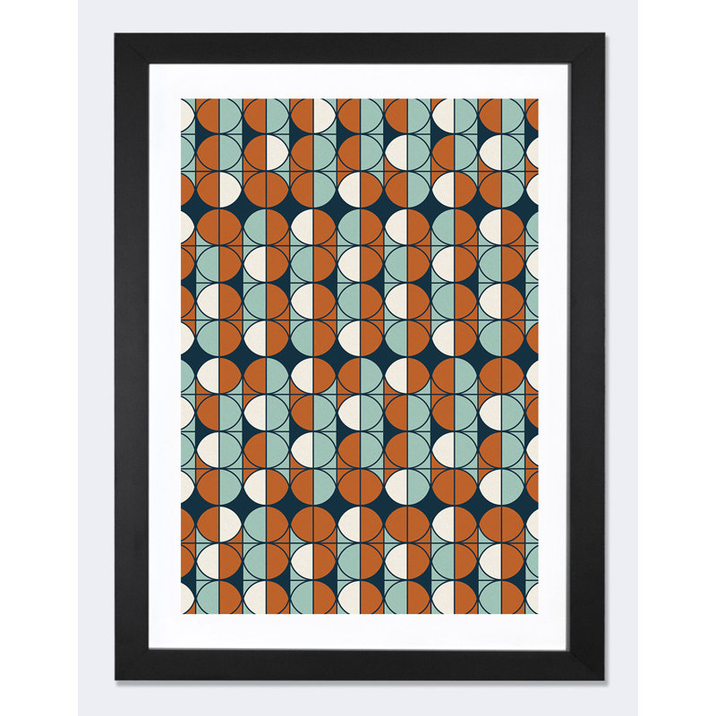 " Retro Pattern ", 40" H x 26" W x 1.5" D, Distressed Black Framed Canvas