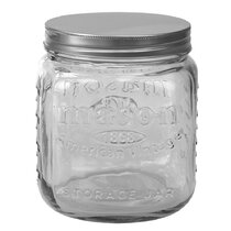 Off White Extra Large Mason Jar - Hand Painted and Distressed - Wide Mouth  Half Gallon 64 oz.