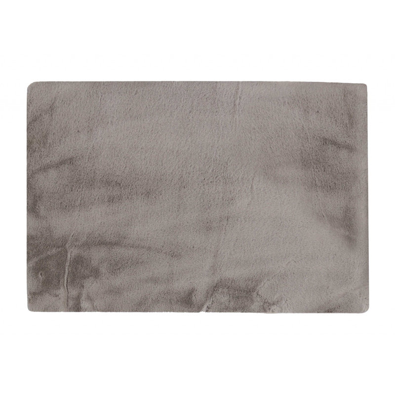 Tapis gris rectangulaire en acrylique tissé à la machine 5 pi x 8 pi Eliberto, Rectangle de 5 pi x 8 pi