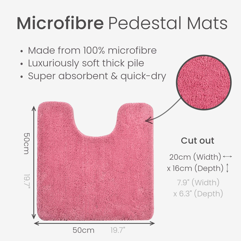 Joyce Microfibre U-Shape Pedestal Mat, Rose