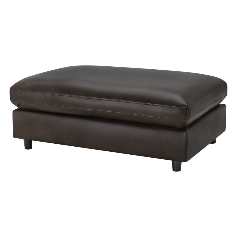 Repose-pieds rectangulaire en cuir véritable 45 po Fleetwood, Cuir véritable béton Derrick
