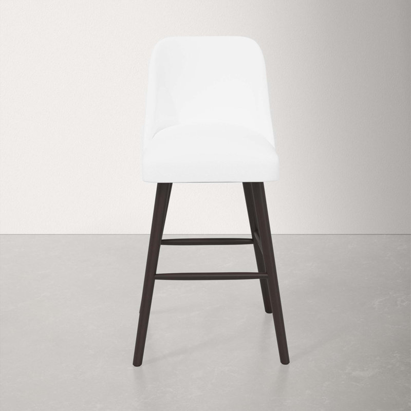 Tabouret Gallie, Tabouret de bar (siège d'une hauteur de 31 po), Espresso, Coutil blanc