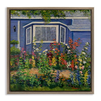 Country Cottage Lovely Garden Framed Floater Canvas Wall Art By Alexi Fine