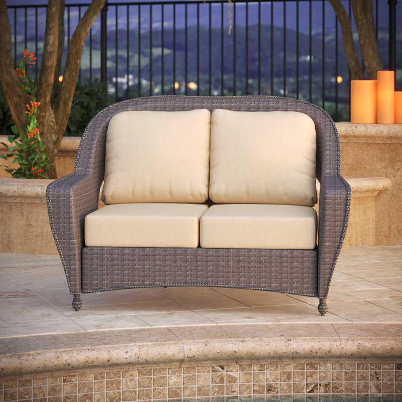 Amala Sunbrella® Indoor/Outdoor Loveseat Cushion, Canvas Canvas Sunbrella® Canvas