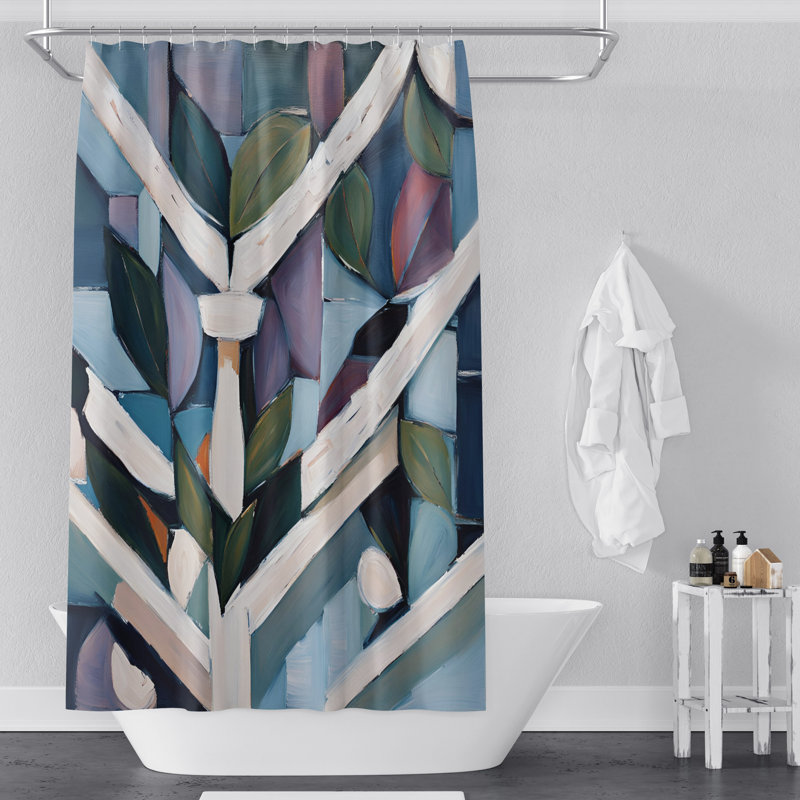 Fallsbrooke Abstract Shower Curtain, 83" H x 70" W