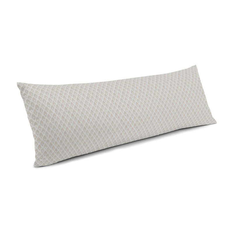 Grand coussin lombaire à motif de losanges blancs Calais, 14 po x 48 po