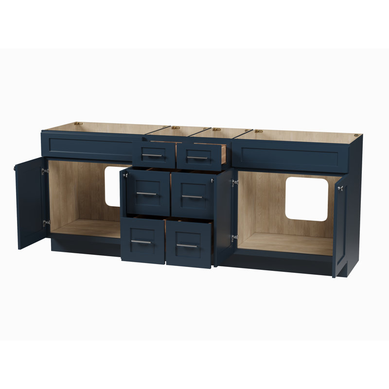 Base de meuble-lavabo double 84 po Disar, Bleu