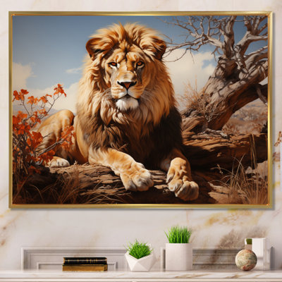 " Lion Savannah Majesty Oil I "