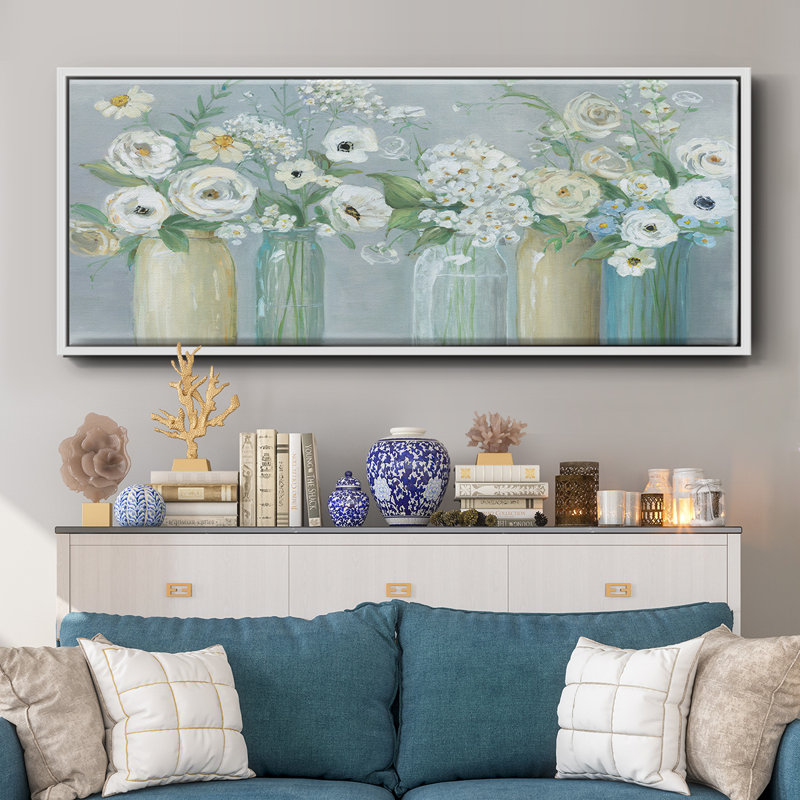 Blooming Meadow Beauties - Toile encadrée, H 12 po x l 30 po