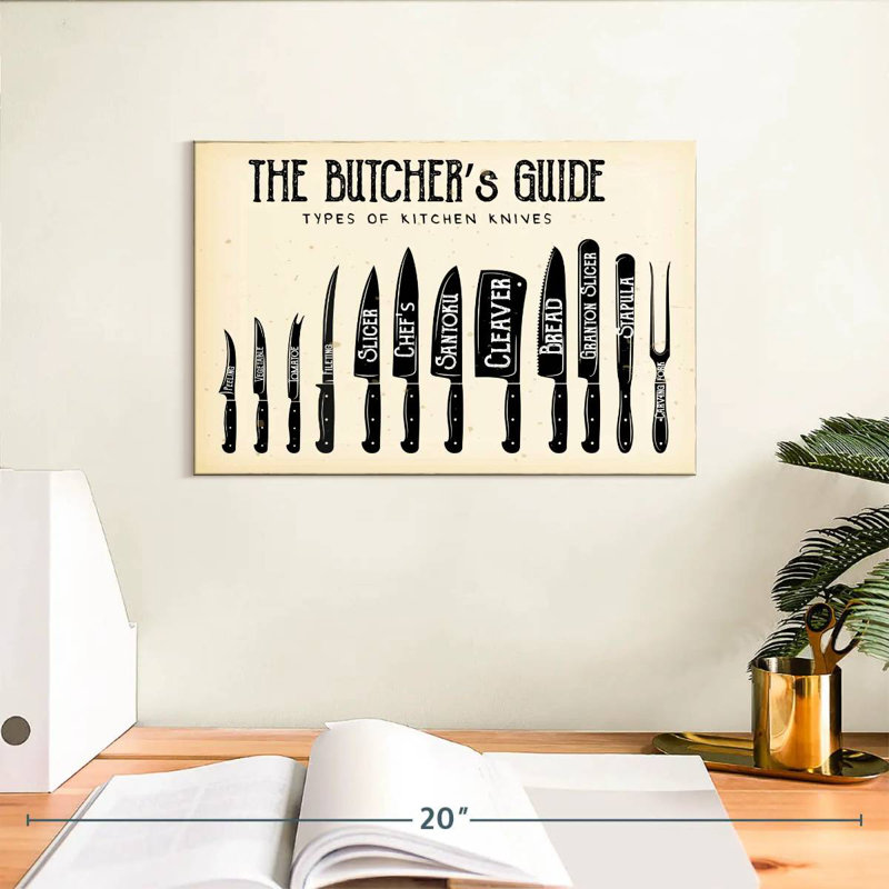 Guide des couteaux de boucher, H 8 po x l 12 po