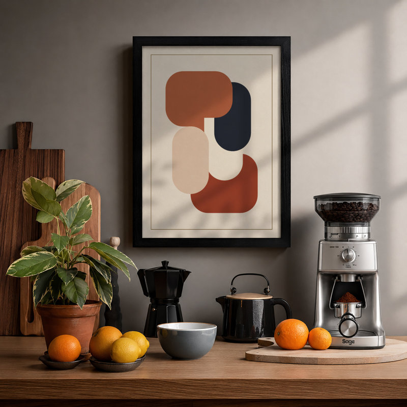 Forms In Motion Geometric - Print, A1 - 84.1 x 59.4 cm, Black
