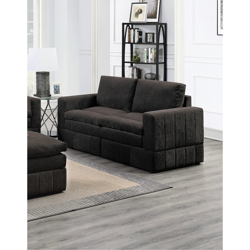 Canapé modulaire 6 pièces en suède de vison, mobilier de salon contemporain avec coussin à trois couches, siège confortable