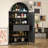 2-shelf And 1-drawer Metal Display Cabinet,Modern Freestanding Arched Cabinet, Antique Cabinets,Porcelain Cabinets,Bookshelves,assembly Required-1625589734