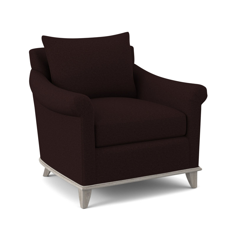 Drake Upholstered Armchair, Margaret Mahogany, Bisque