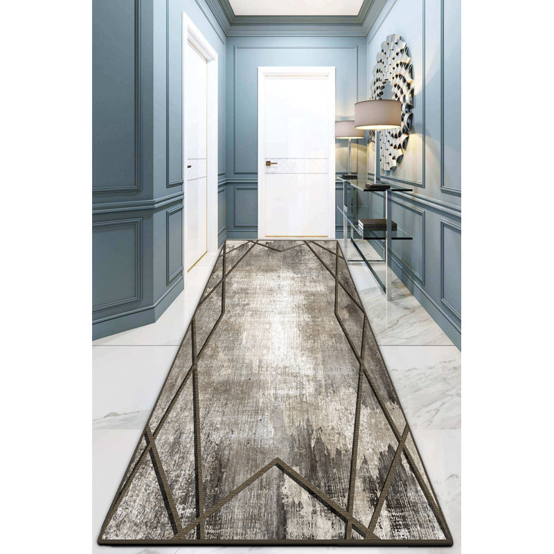 Durable Hall Carpet, 31.5 x 118.1 inches | 100% Polyester, 0.4 in Pile Height | Antibacterial, Non-Slip Base, Machine Washable | Perfect for High-Traffic Areas, Easy Maintenance, Stylish Design