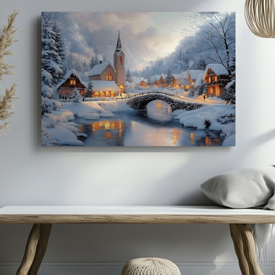 Winter Village Snow Scene