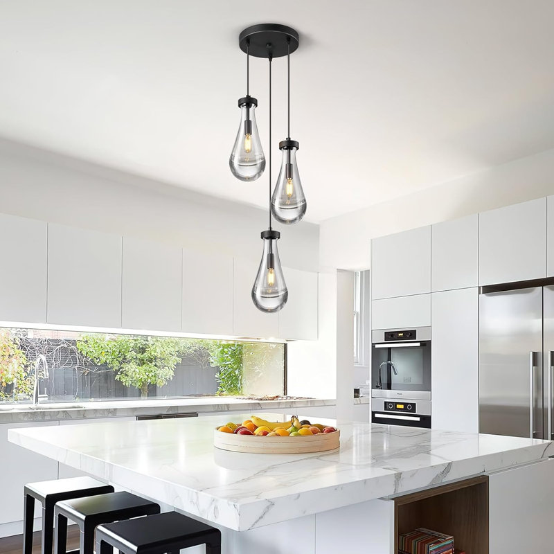 Adjustable Teardrop Pendant Chandelier (Bulbs Included)