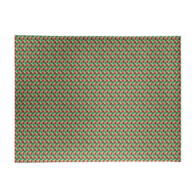 Tapis gris/jaune/rouge fait main geometry