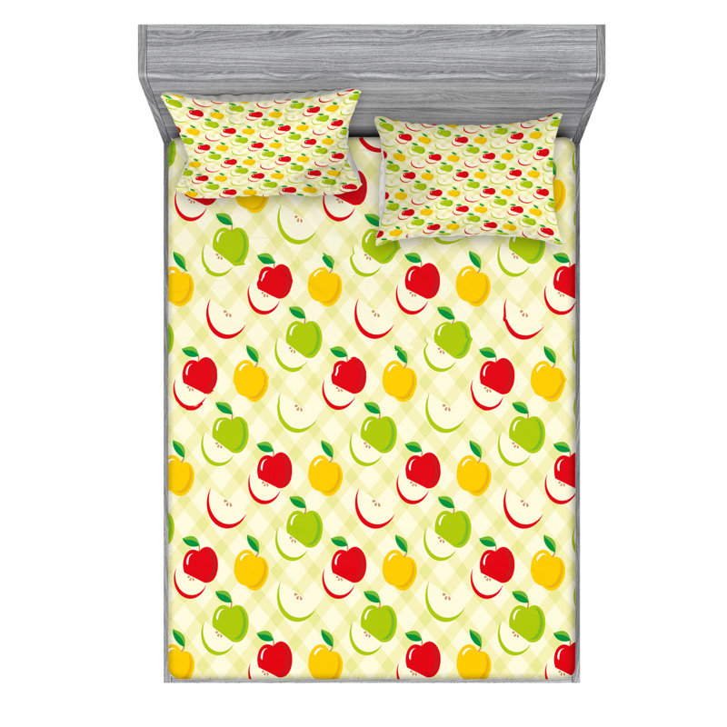 Microfiber Gingham Sheet Set, Full Sheet Set with Fitted Sheet