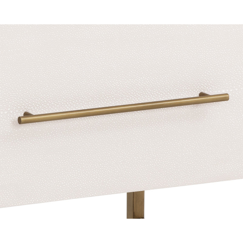 Mitrea 1 - Drawer Nightstand, Cream/Antique Brass