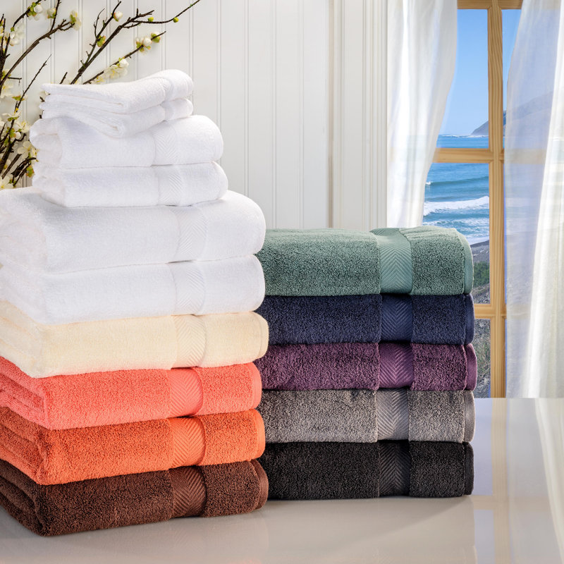 Ensemble de serviettes de bain en coton 6 pièces BNM, Corail
