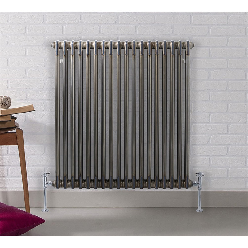 Laser Klassic Vertical Designer Radiator, 4, Silver, 600mm (H) x 1190mm (W) x 148mm (D)