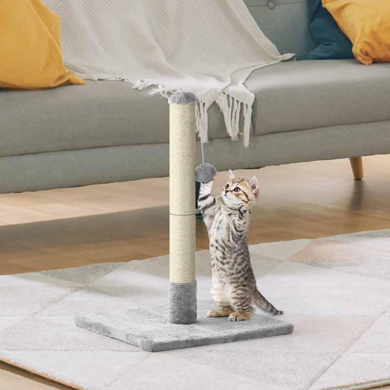 Alena Scratching Post, Light Grey, 23.6" H x 16.1" W x 16.1" D