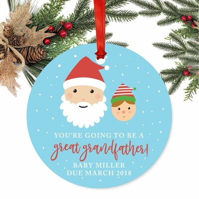 3 Piece Personalized You're Going To Be A Great Grandfather Baby Due, Santa and Mrs. Claus with Elf Ball Ornament -  The Holiday Aisle®, 456B7A27B1844029A64579907E4719FD