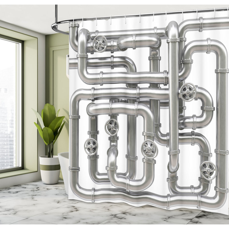 Shower Curtain with Hooks Included, 70" H x 69" W