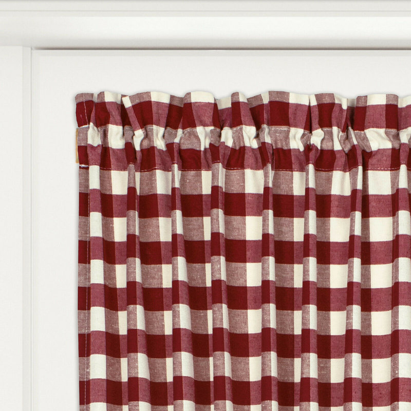 Ikuhiro Semi Sheer Curtain Single Panel, 54" W x 72" L, Burgundy