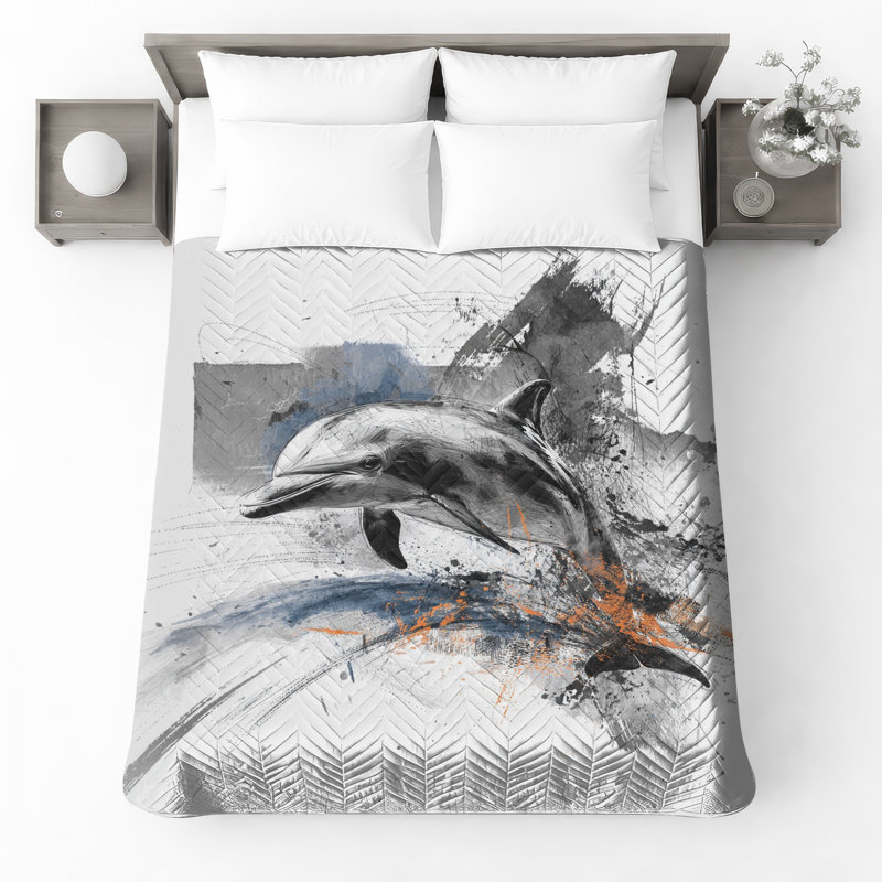 Abstrait dauphin Art Bedding, Très grand lit