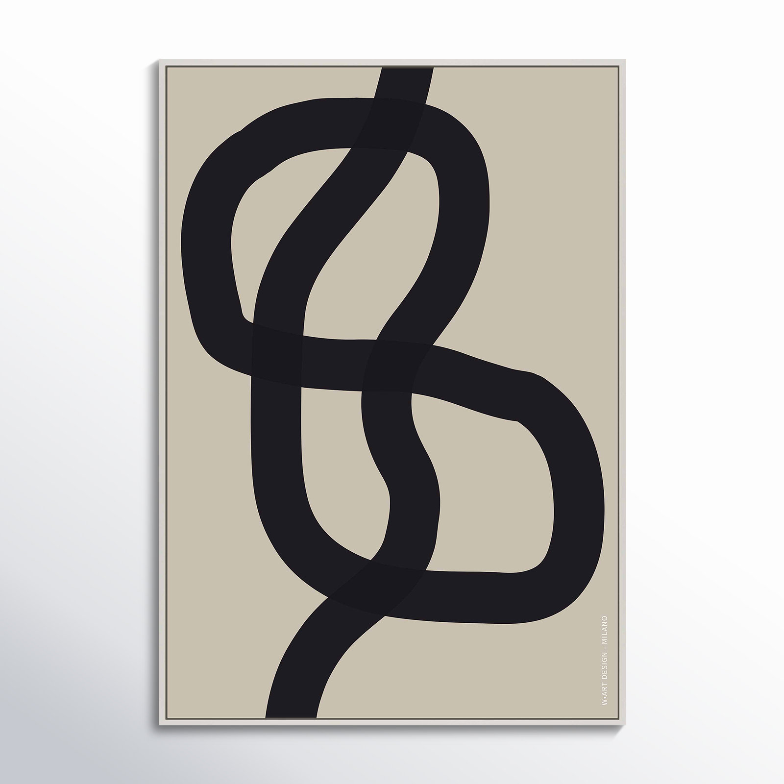 Bombay "Intertwined 1" Print by Romina Gadler, White Framed Canvas, 38" H x 26.5" W x 1.25" D