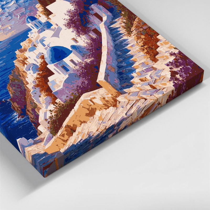 Art mural sur toile, villes, Crète, Grèce mauve, H 12 po x l 12 po