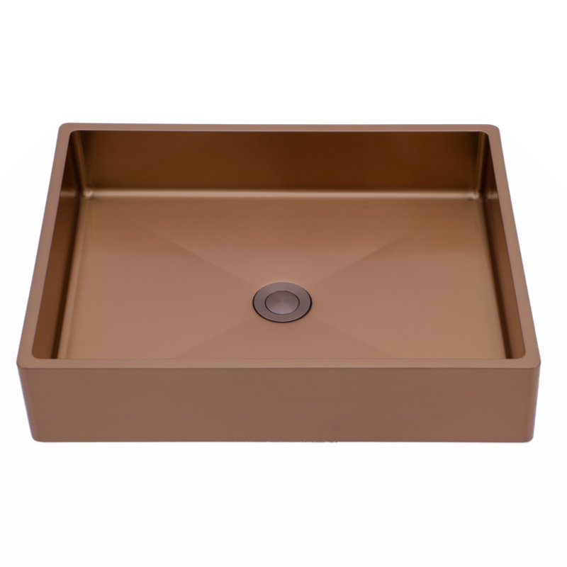 Stainless Steel Bathroom Sink Pedestal Sink With Pop Up Drain Vanity Sink For Bathroom, Copper